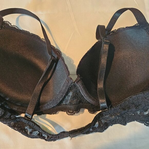 Adrienne Vittadini Studio Black Lace Underwire Push Up Bra 36B Nylon/Spandex - Picture 5 of 8